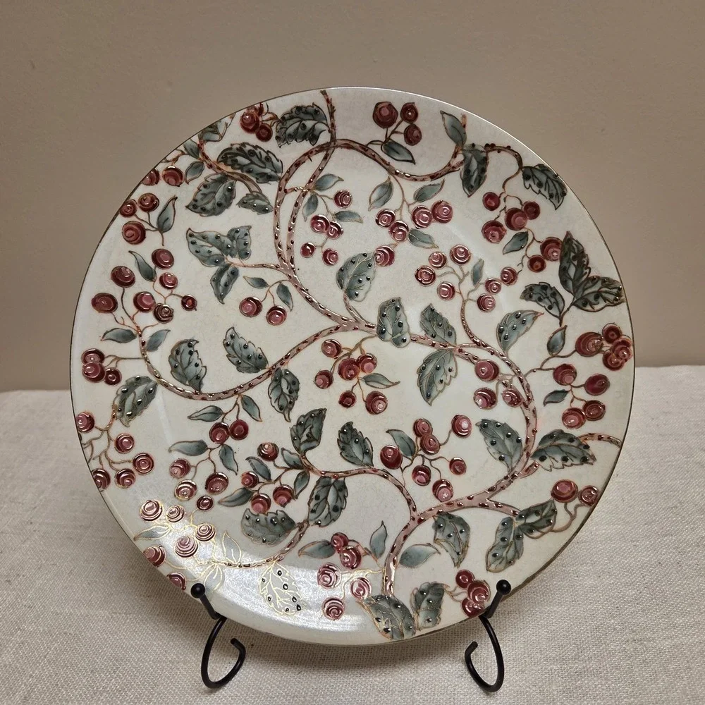 Decorator Wall Hanger Plate, Flowers & Vines, New‎ Country Gear, Toyo Trading